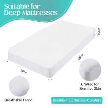 Sasma Home Waterproof Crib Mattress Protector Cotton Rich Hypoaller