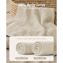 Blissful Diary Muslin Baby Hooded Towel 2 Pack Soft Absorbent Bath To