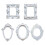 10Pcs  Frames -White Small Vintage Flower Oval Rectangle Baroque Frames Table Top Frame for Holiday Partys Decor 2