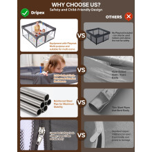 Dripex Baby Playpen with Mat Soft Fabric Playpen for Babies  Toddlers
