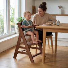 hauck Alpha Walnut Wooden High Chair 6 Months to Adult Sustainable FS