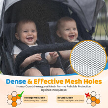 Orzbow Pram Mosquito Net for Double Strollers Universal Twin Pushchair