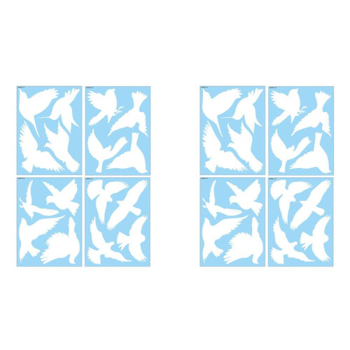 32X Bird Anti-Collision Window Stickers White Removable Electrostatic Glass Decorative Stickers Warning 1