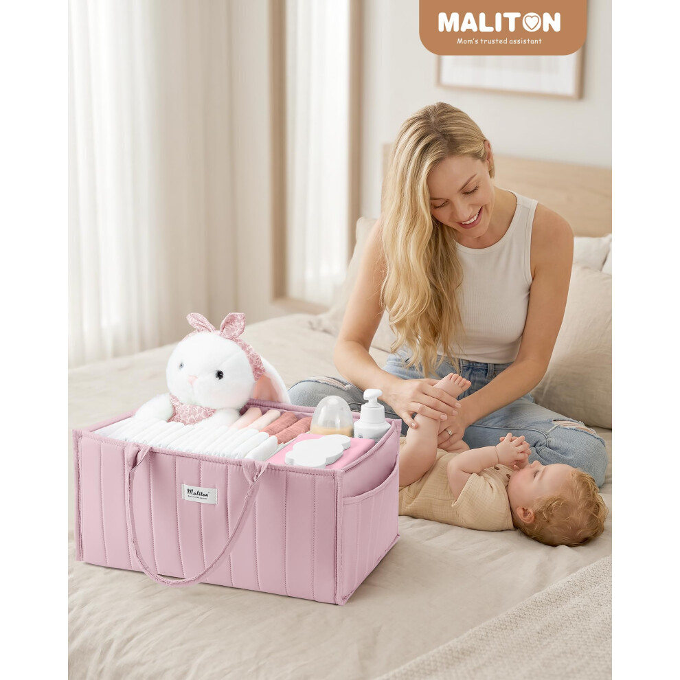 Maliton Nappy Caddy Organiser Baby Changing Caddy With Removable Divid