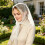 Voile en maille brodé élégant, Triangles de mariage-Blanc 11