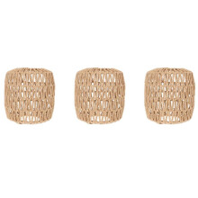 3X Simulated Rattan Lamp Cover Handmade Woven Chandelier Vintage Lampshade Home Decor Hanging Pendant Bedroom