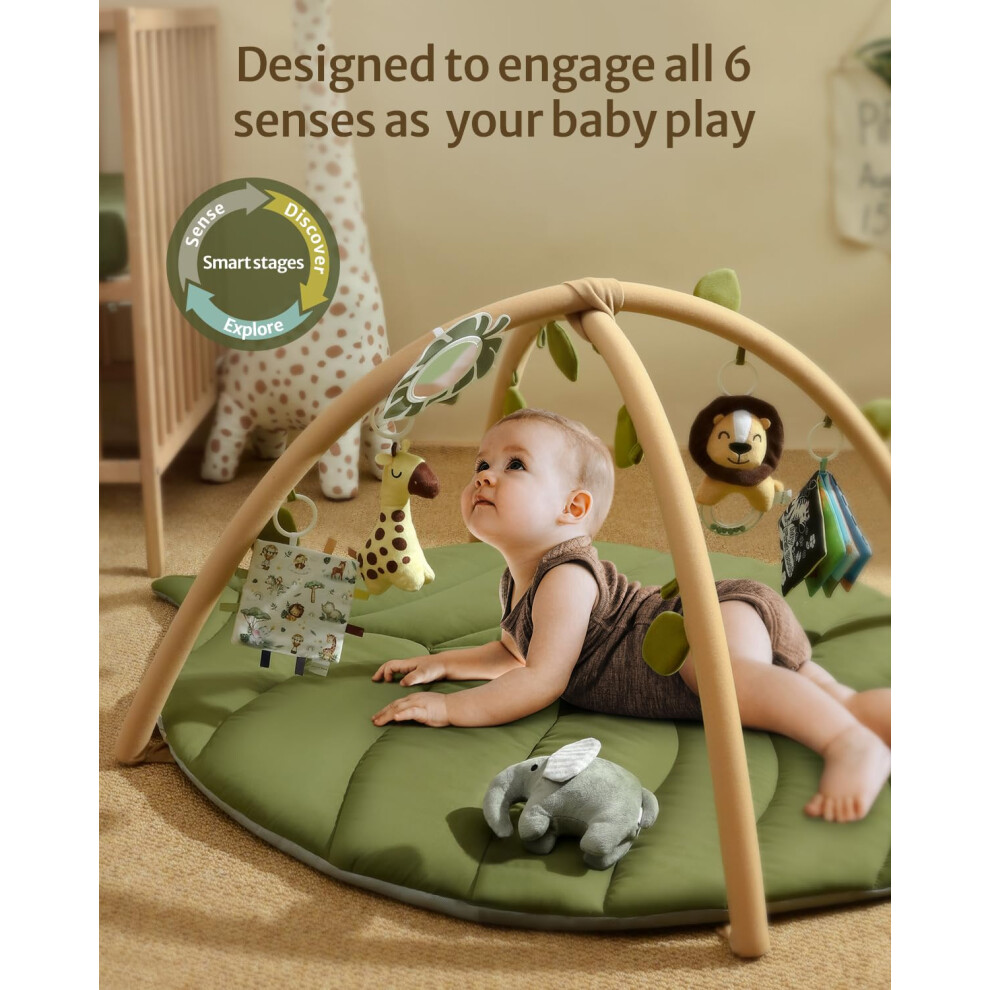 Blissful Diary Baby Play Gym Activity Mat Leaf Shaped Baby Tummy Time