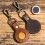 Premium Leather AirTag Case with Keychain Ring - Brown Brown 3