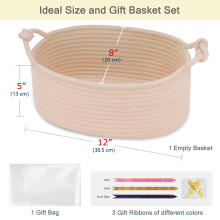 BOSROTY Baby Gift Baskets Empty with Handle Small Woven Basket with Gi