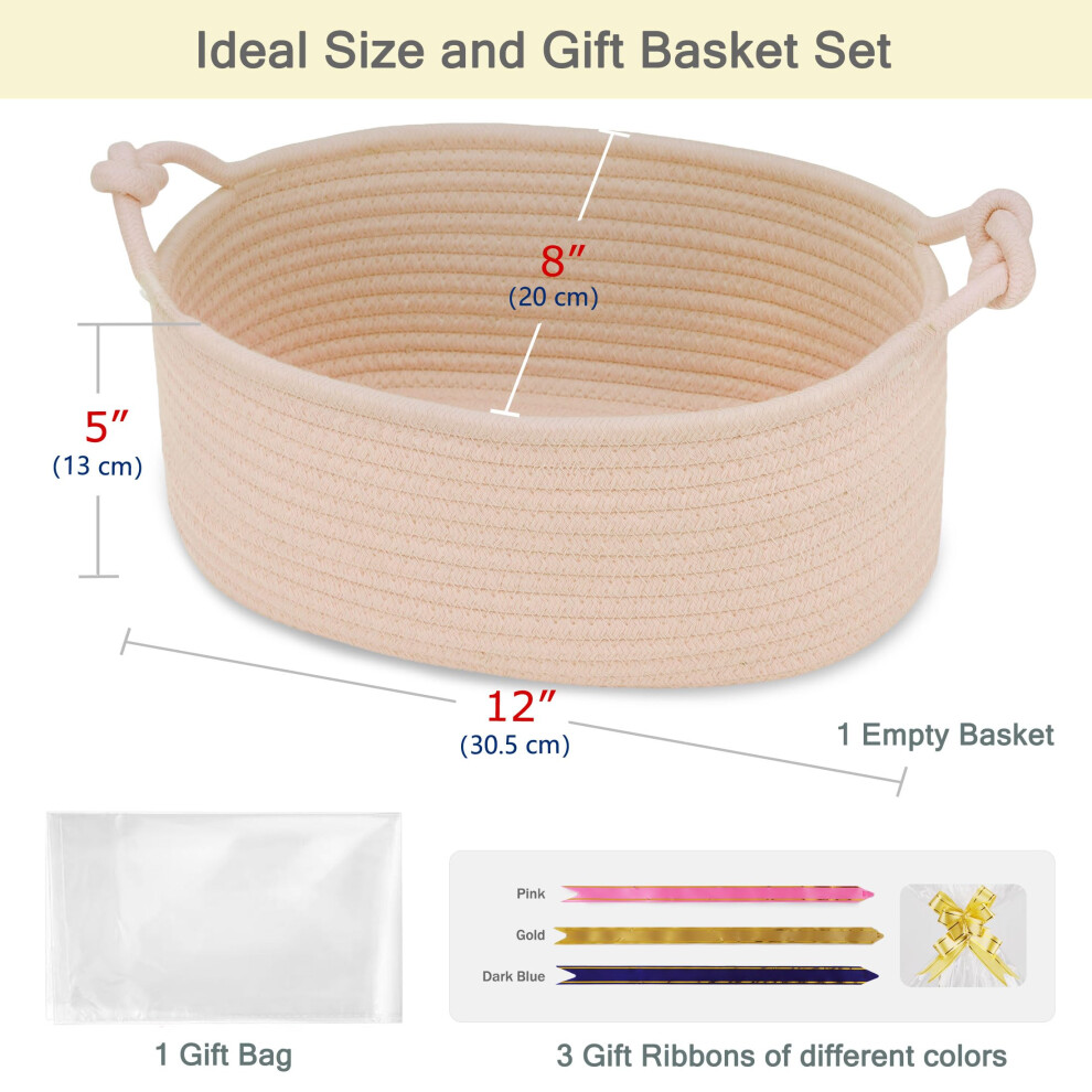 Bosroty Baby Gift Baskets Empty With Handle Small Woven Basket With Gi