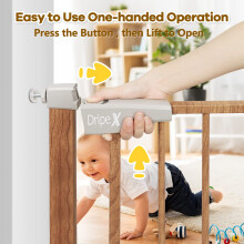 Dripex Stair Gate for Baby and Pet Safety Pressure Fit Metal Doors Sta