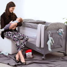 MobySystem Baby Travel Cot with Mattress Height Levels – 2in1 Cot and