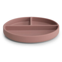 Mushie Silicone Suction Plate NonSlip Divided Plate for Babies Toddl