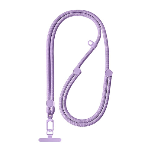 Hexagonal Shaped Adjustable Phone Holder Lanyard-Clove purp le