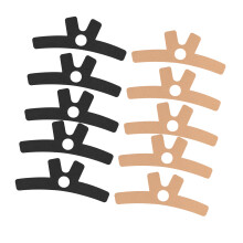 10Pcs Elastic Kinesiology Tape Shoulder-Skin color black os