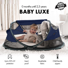 DERYAN Baby Travel Cot with Mattress from Birth to 25 Years Pop Up Be