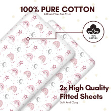 3 Pack Next To Me Compatible Crib Fitted Sheets 100 Cotton 2 Fitted S