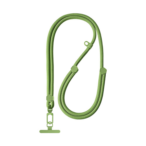 Hexagonal Shaped Adjustable Phone Holder Lanyard-Matcha green