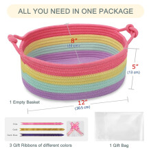 COMSE Gift Basket Empty with Handle Small Woven Basket with Gift Bags