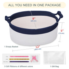 COMSE Gift Basket Empty with Handle Small Woven Basket with Gift Bags
