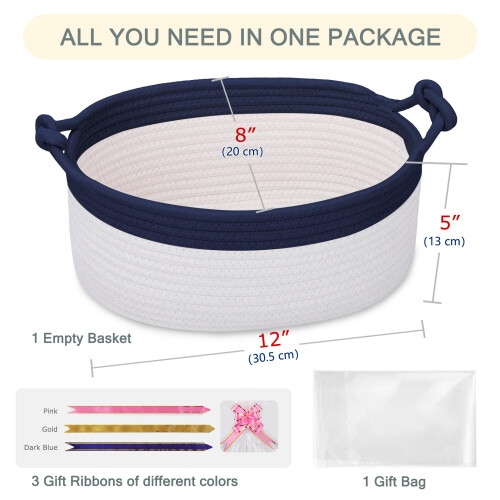 COMSE Gift Basket Empty with Handle Small Woven Basket with Gift Bags