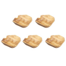5X Wooden Fruit Salad Serving Bowl Hand-Carved Root Bowls Living Room Real Wood Candy Bowl 15-19cm