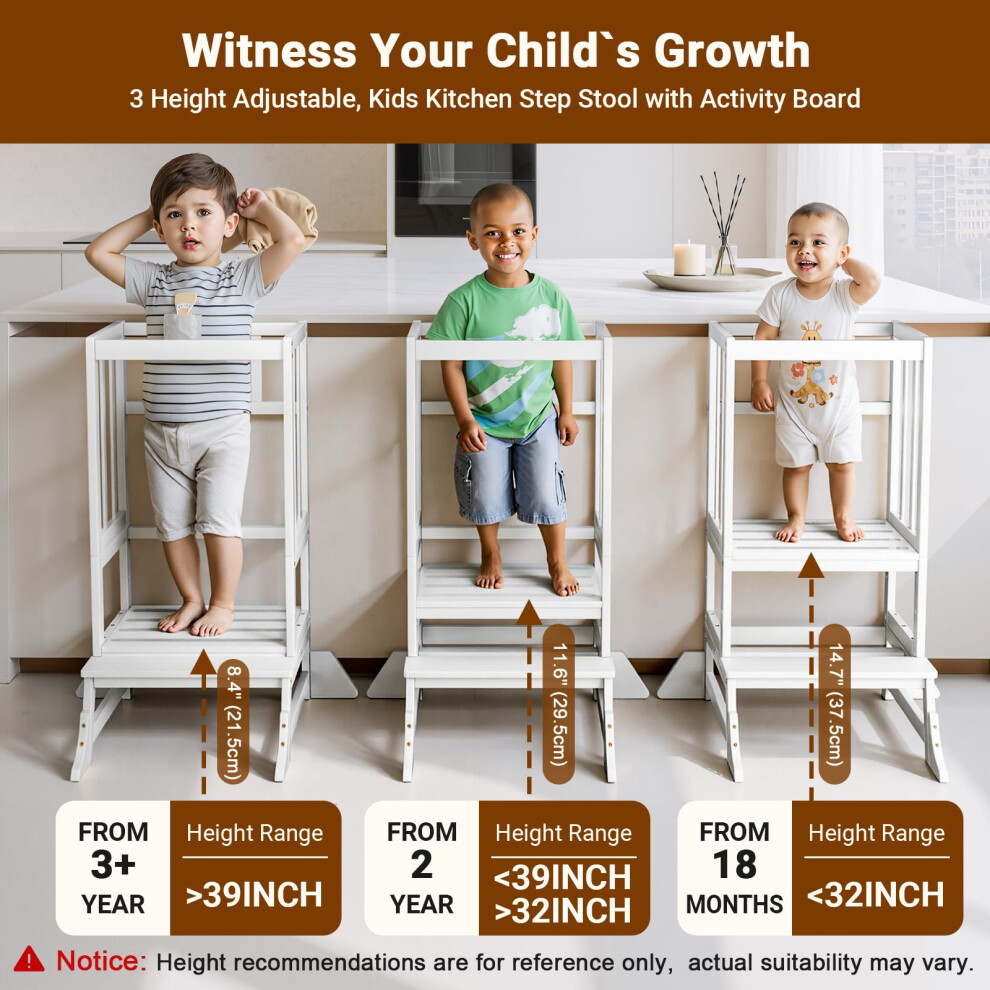 Cosyland Toddler Step Stool Height Adjustable Toddler Standing Tower