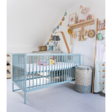 Mokee Midi Baby Cot Bed 140x70 cm 3in1 Wooden Baby Crib Toddler Day B