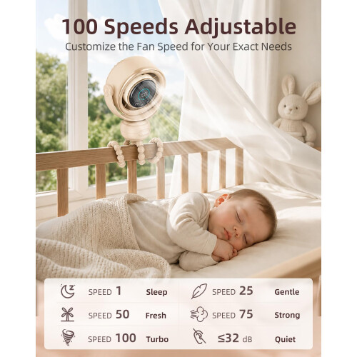 Spopal Portable Pram Fan for Buggy 2
