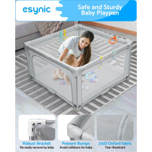 eSynic Large Baby Playpen with Mat 150  150cm Foldable Play Pen Portab
