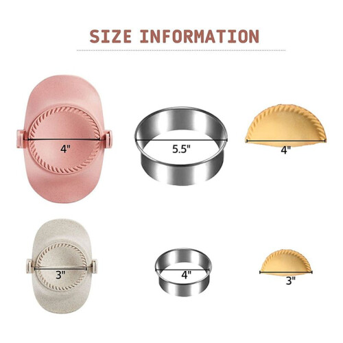 4X Dumpling Maker, Dumpling Dough Press Mold Set with Ring Cutter and Stuffing Spoon, Kitchen Gadget for Empanada 1