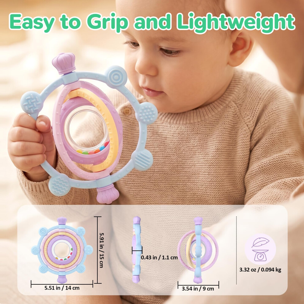 Orzbow Silicone Teething Toys For Baby Blue