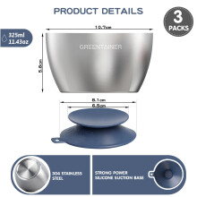 Greentainer 304 Stainless Steel Baby Bowl Set DoubleWall Insulated Un