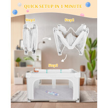 Large  Foldable Baby Playpen for Toddlers 127x127x70 cm Indoor  Outdoo