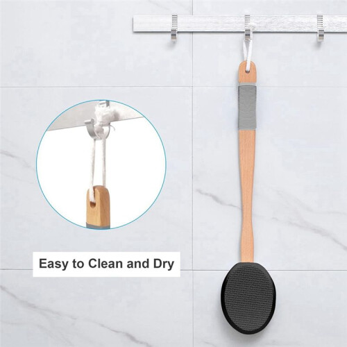 Back Lotion Applicator with Long Handle and 4 Replaceable Pads, Ideal for Young People and the Elderly-Black. 2