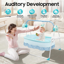 Electric Baby Crib 25kg Automatic Baby Bouncer Hub Swing With Bluetoot