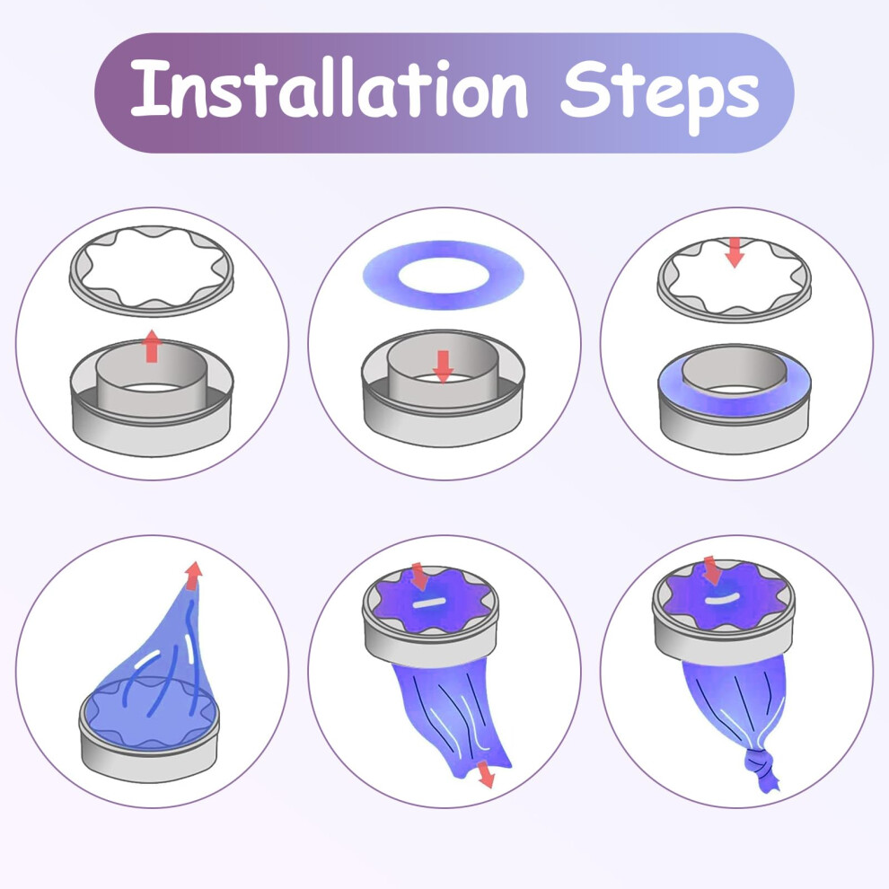 Bssmmai 4Pcs Nappy Bin Refills Diaper Pail Refill Bags Set Diaper Disposal Sys