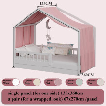 KVALY Kids Bed Canopy for Girls SpringAle Fabric Soft House Bed Canop