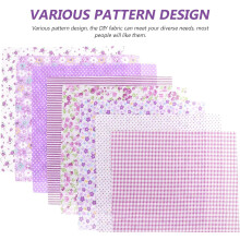 8-teiliges Set aus lila bedruckten Baumwollstoffquadraten (25 x 25 cm) für Quilts, Bastelarbeiten mit Blumenmuster, zum Nähen und Quilten