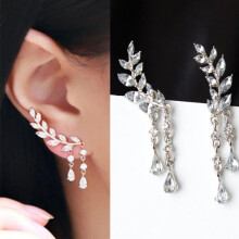 Women'S Tassel Wing Earrings - Fashionable Square Jewelry (Silver) Surprise Gift