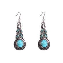 Bohemian Turquoise Natural Stone Sweater Vintage Pendant, Model: (19) E1911-7 Surprise Gift