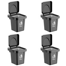 4X Wandaschenbecher Aus Edelstahl mit Deckel, Mülleimer-Form, für Badezimmer, Wohnzimmer, Flugasche-Sicher, Schlagfrei, Badezimmer A