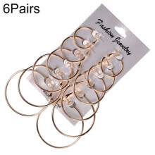 Modische, einzigartige und extravagante Creolen für Damen (Gold) – 6 Paar pro Set – Überraschungsgeschenk