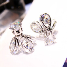 Stylish Glowing Crystal Firefly Earrings, Long And Elegant Style (Color: Silver) Surprise Gift