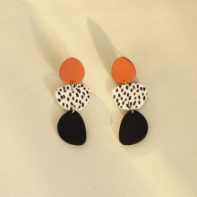 Pendientes largos acrílicos con estampado de leopardo y retazos irregulares (03) Regalo sorpresa