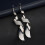 Frosted Long Earrings, Twisted Hoop Earrings (Silver) Surprise Gift 1