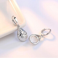 925 Sterling Silver Moonstone Opal Teardrop Totem Pendant Earrings (White) Surprise Gift