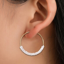 Women'S Hoop Earrings, Ethnic Vintage Beaded Bohemian Style Earrings Jewelry (White) Surprise Gift