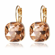 Women'S Fashion Square Stud Earrings With Crystal Rhinestones (Champagne Color) Surprise Gift