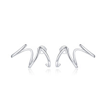 S925 Sterling Silver Simple Line Women'S Earrings Surprise Gift